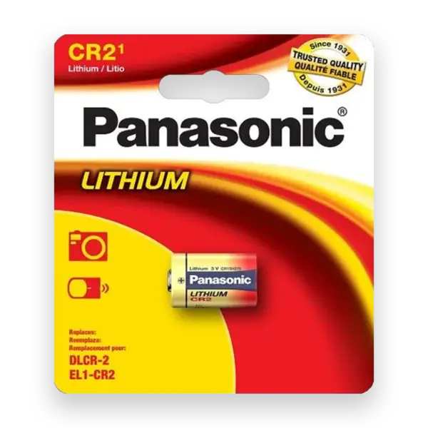 Panasonic CR2 Lithium Battery 1 pack, ideal for cameras, security systems, and small electronics