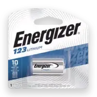 Energizer 123 Lithium Battery 1 pack, ideal for cameras, security systems, and small electronics