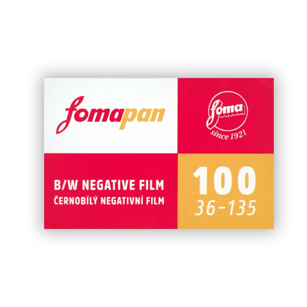 Foma Fomapan 100 Classic 35mm Black & White Film — 36 Exposures, Retro Edition packaging