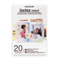 Fujifilm Instax Mini Film with Macaron and Blue Marble borders, 20 exposures pack