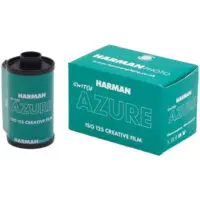Harman Azure 35mm canister beside packaging